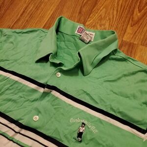 Vintage Golf Slazenger Polo Shirt Men XL Green Striped Cartersville Country Club